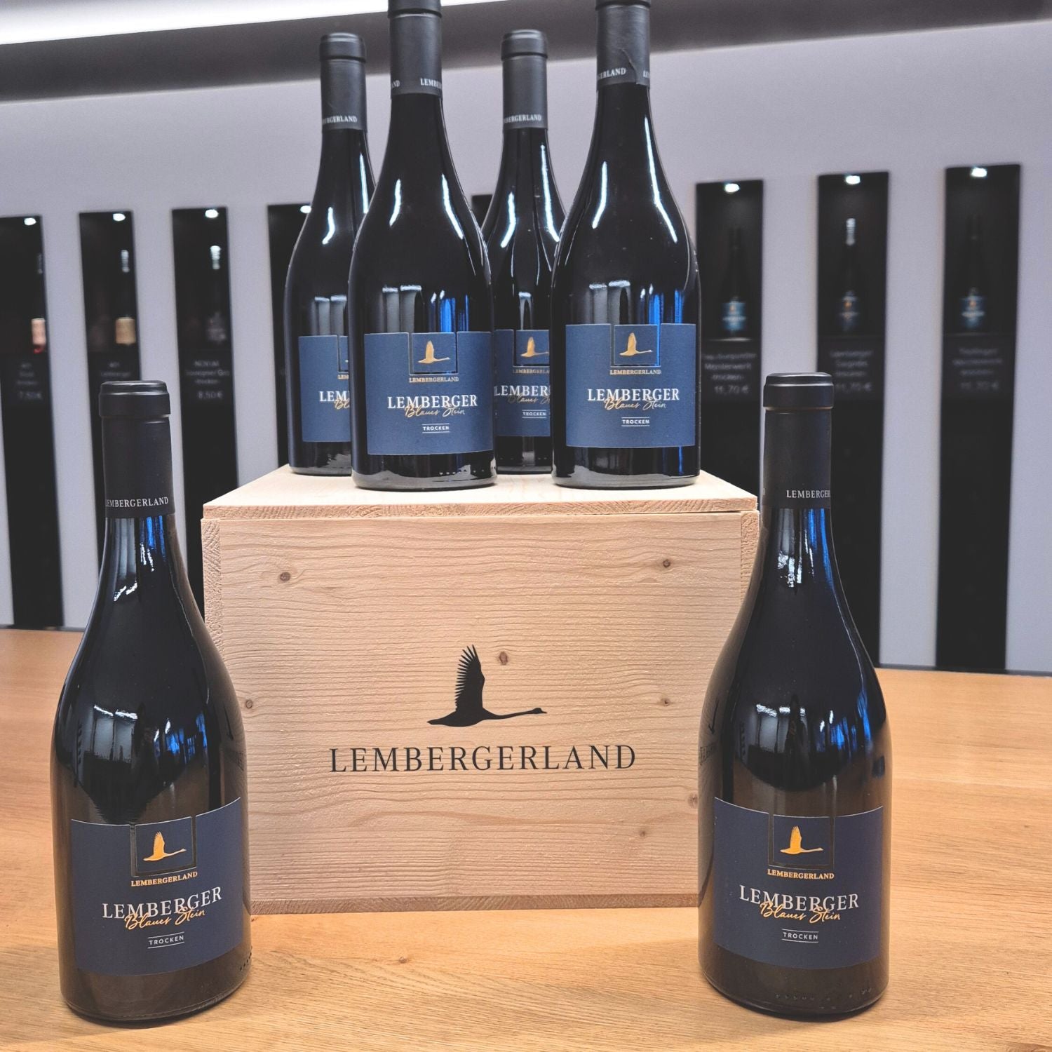 Jahrgang 2023 Subskription: 6 x Lemberger "Blauer Stein" trocken (Holzkiste)